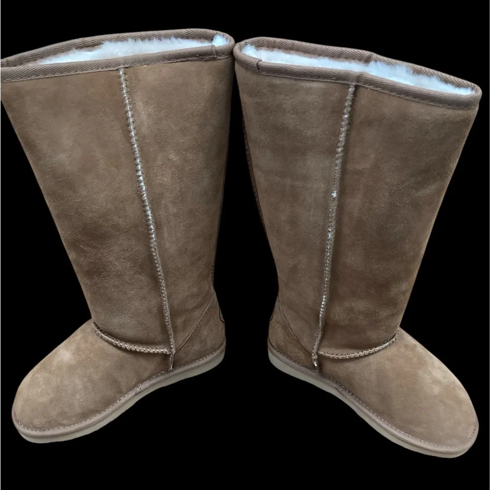 ☀️👢DIJE CALIFORNIA👢☀️Classic SHEEPSKIN BOOTS size 5M CHESTNUT✨NEWinBOX✨